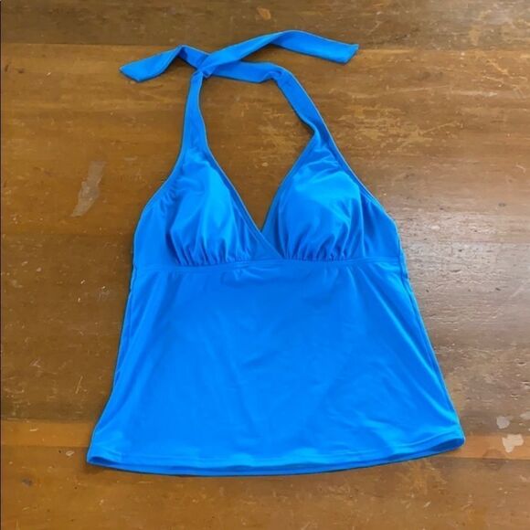 Lands' End Other - Lands’ End Halter Tankini Swim Top Blue Womens Sz 6 Adjustable Neck Tie Straps